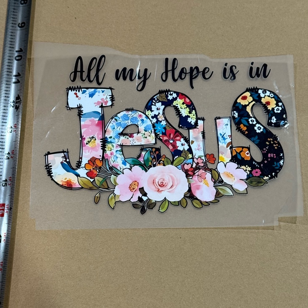 Floral Jesus DTF transfer